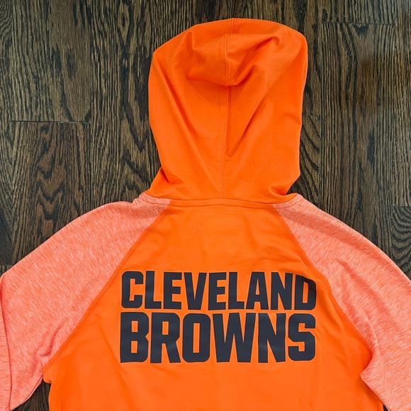 NWT Fanatics NFL Cleveland Brown Full Zip Stretch Hooded Jacket Women Small. - Picture 9 of 11